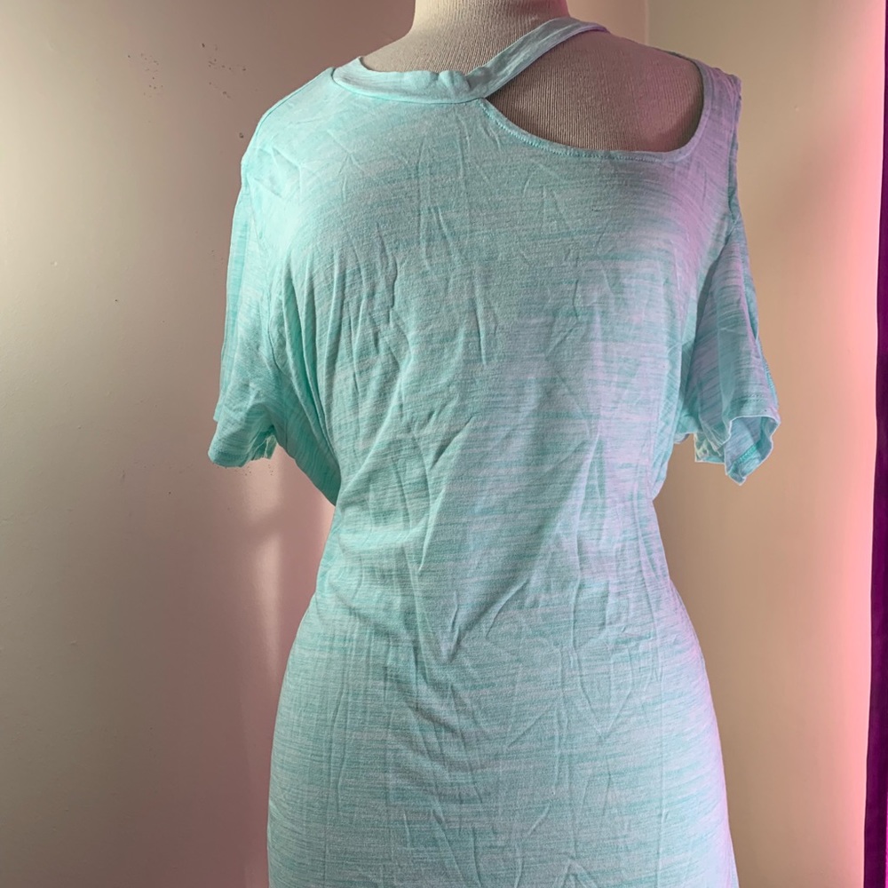 Teal I Ma Belle 2x Blouse Cold Off The Shoulder